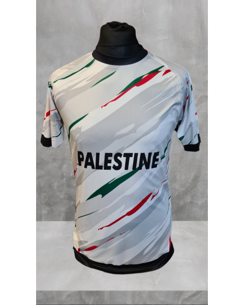 2024 Palestine Football Shirt - White Marble Pattern
