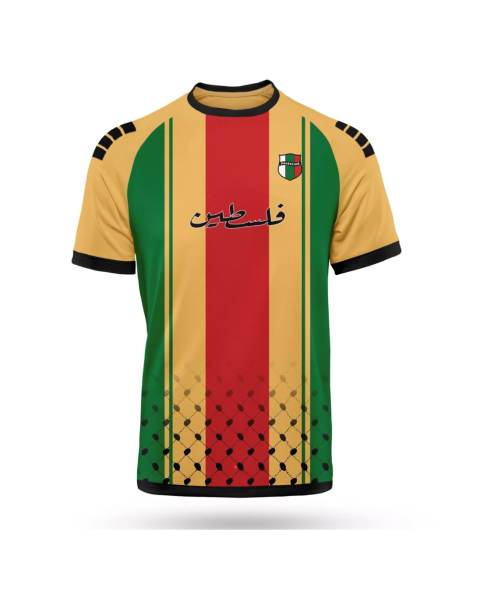 Palestine Football Shirt - Yellow, Red & Green Stripe