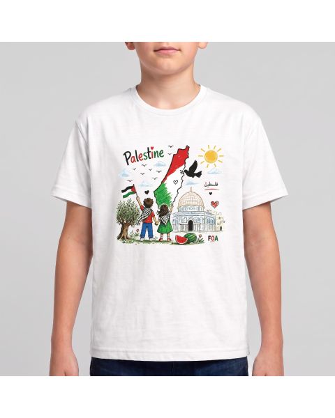 Children - Daytime in Palestine - White T-Shirt