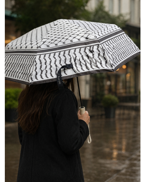 Palestine Solidarity Umbrella's in Kuffiyah and Watermelon colours
