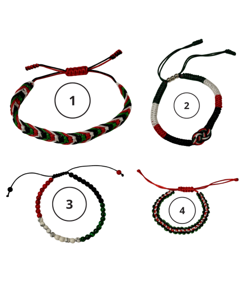 Palestine Flag Colours Adjustable String Bracelet