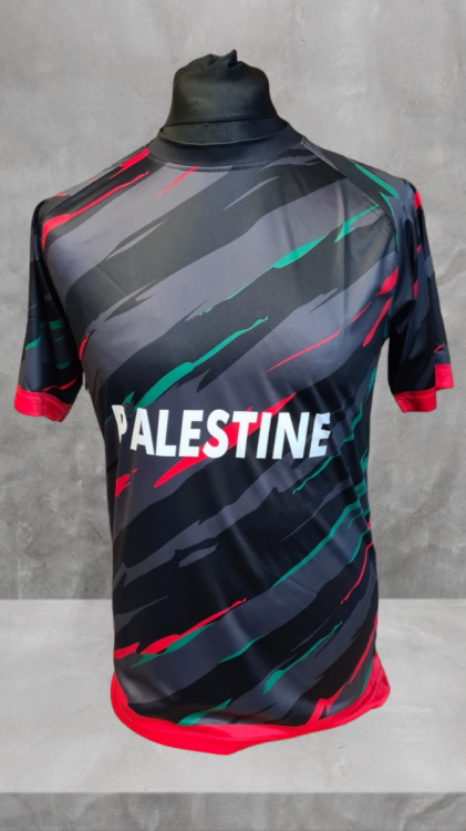 2024 Palestine Football Shirt - Black Marble Pattern