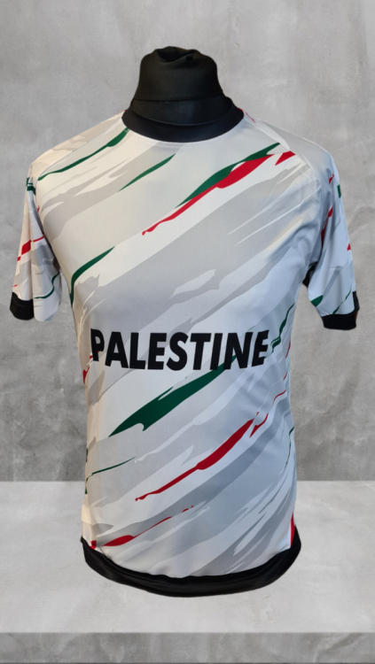 2024 Palestine Football Shirt - White Marble Pattern