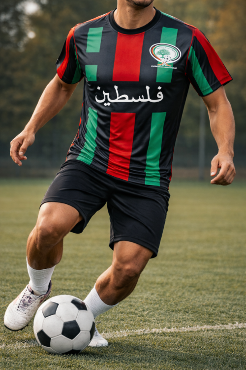 New Palestine Football Shirt – Palestine in Arabic