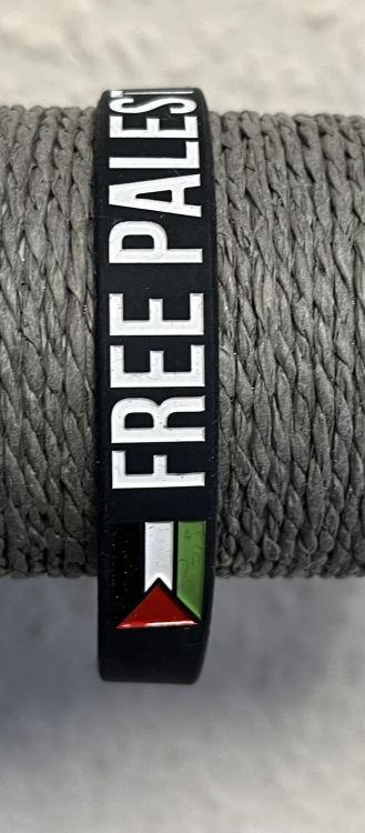 Free Palestine Wristband with Flag-Black