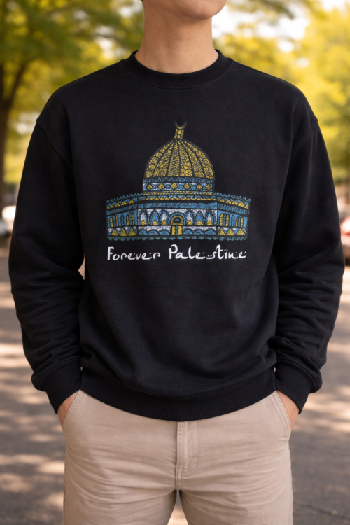 Dome of the Rock - Forever Palestine - Jumper-Black-Medium