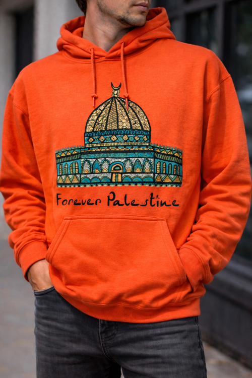 Dome of the Rock - Forever Palestine - Hoodie-Orange-Medium