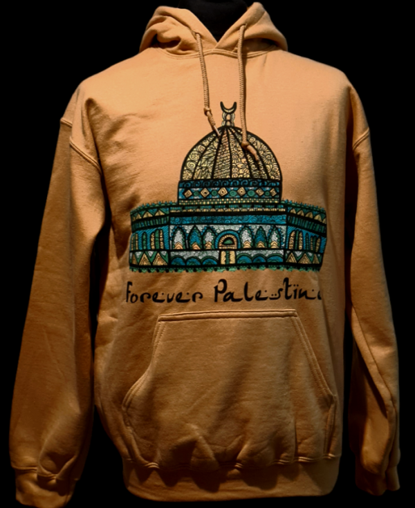 Forever Palestine - Dome of the Rock - Stash Pocket Hoodie-Sand-Small