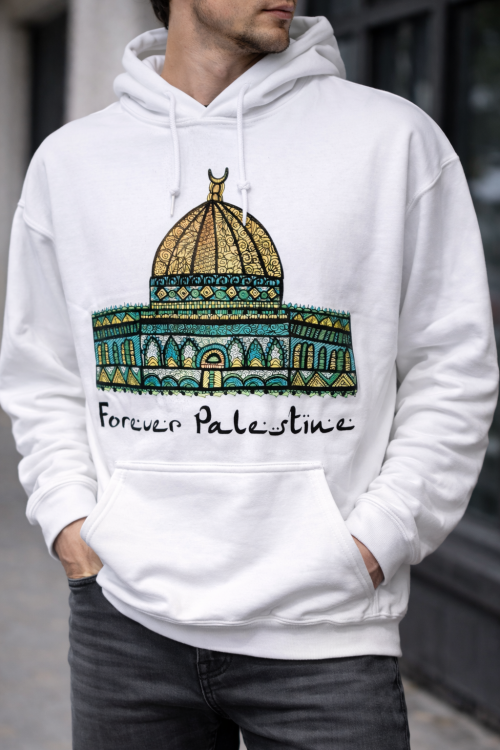 Dome of the Rock - Forever Palestine - Hoodie-White-XX Large