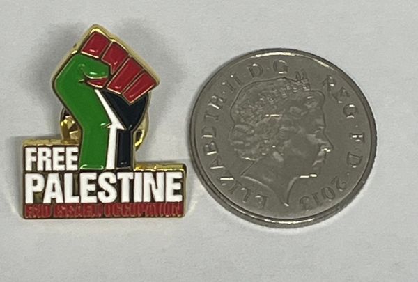 Palestine Flag Colour Fist Metal Lapel Badge - Free Palestine