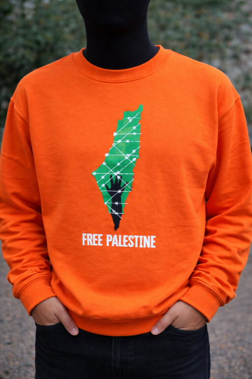 Hand on a Map - Adult - Jumper-Orange-Medium
