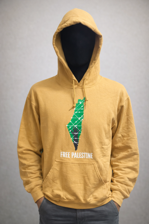 Hand on a Map - Adult - Hoodie-Sand-Medium