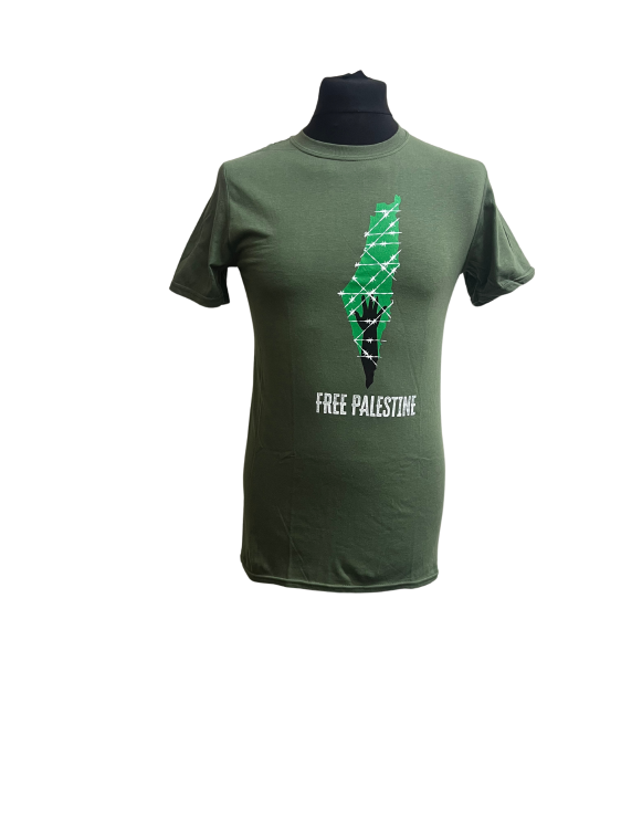 Free Palestine - Hands off Palestine - Adult T-Shirt-Dark Green-Small