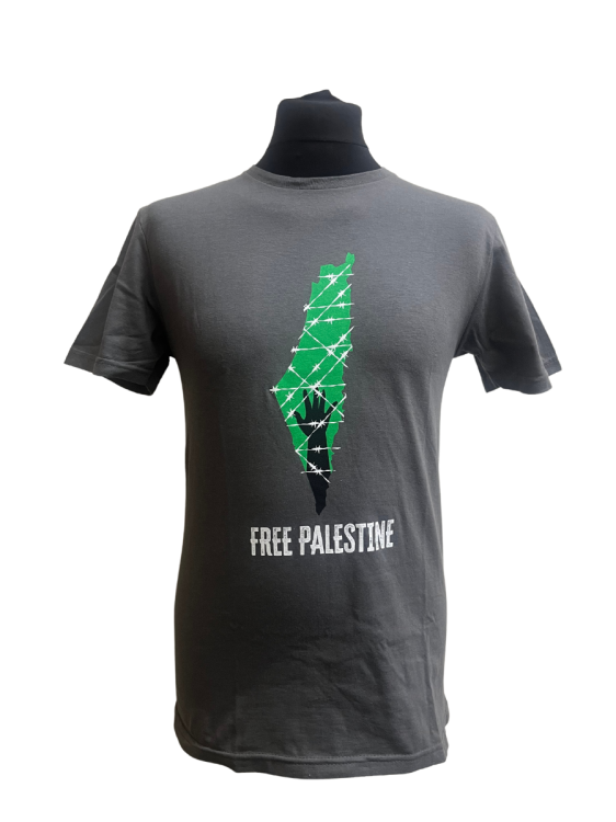 Free Palestine - Hands off Palestine - Adult T-Shirt-Grey-Small