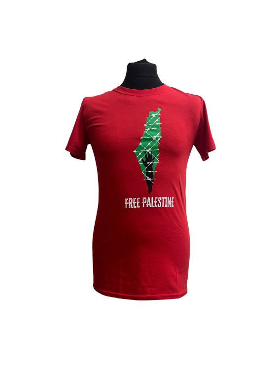 Free Palestine - Hands off Palestine - Adult T-Shirt-Red-Small