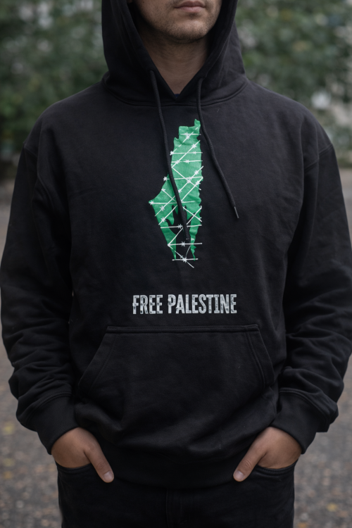 Hand on a Map - Adult - Hoodie-Black-Small