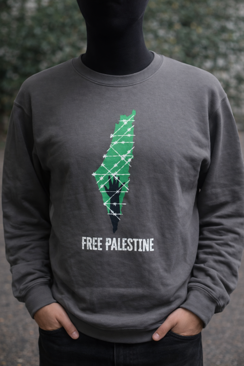 Hand on a Map - Adult - Jumper-Grey-Small