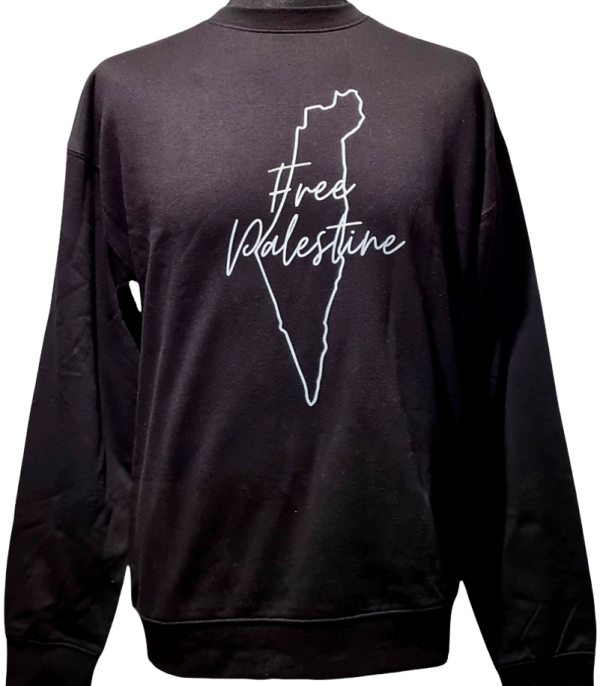 Free Palestine - Map Outline - Jumper-Black-Small