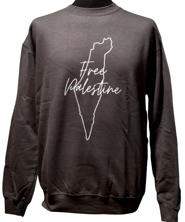 Free Palestine - Map Outline - Jumper-Grey-Small