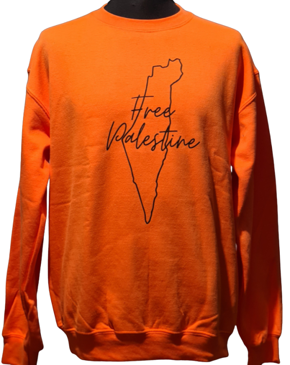 Free Palestine - Map Outline - Jumper-Orange-Small