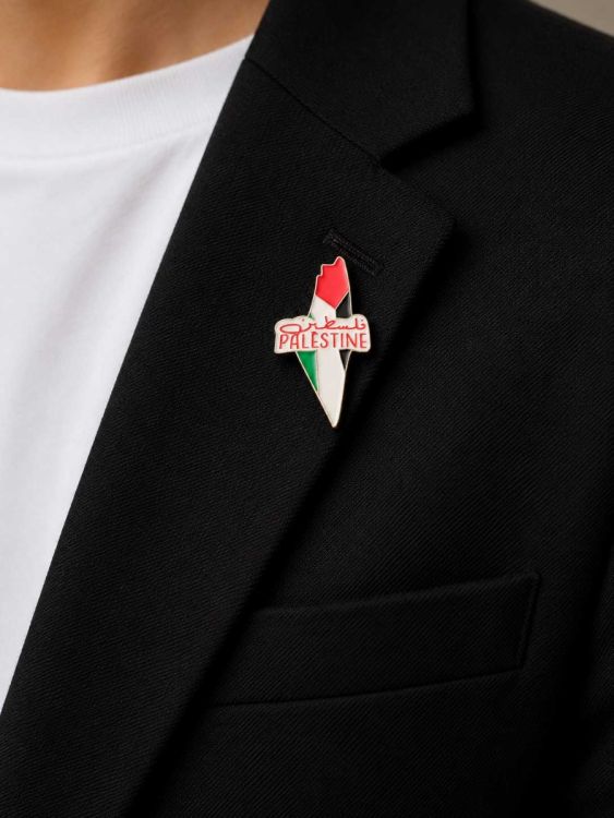 Large English / Arabic Palestine Map Badge