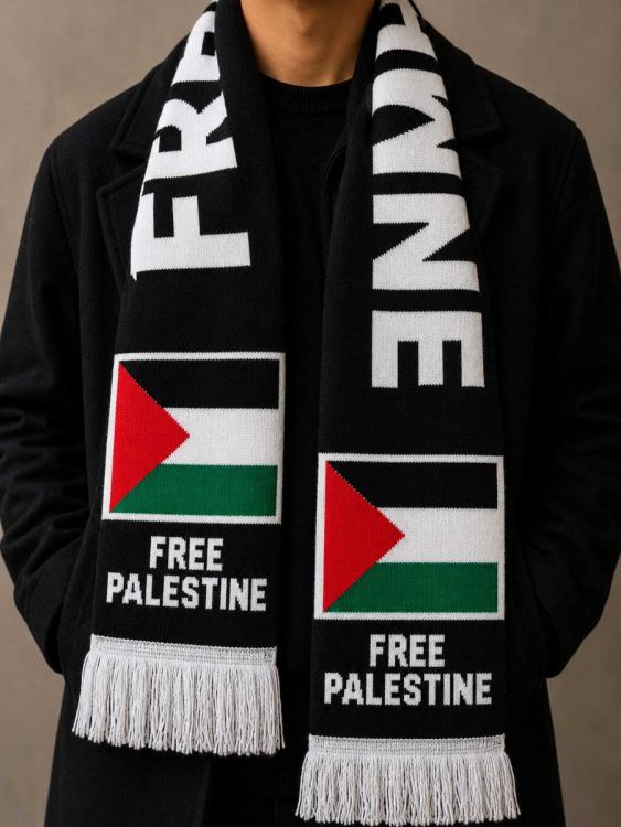 Palestine Woolen feel Winter Warm Scarf * - Black
