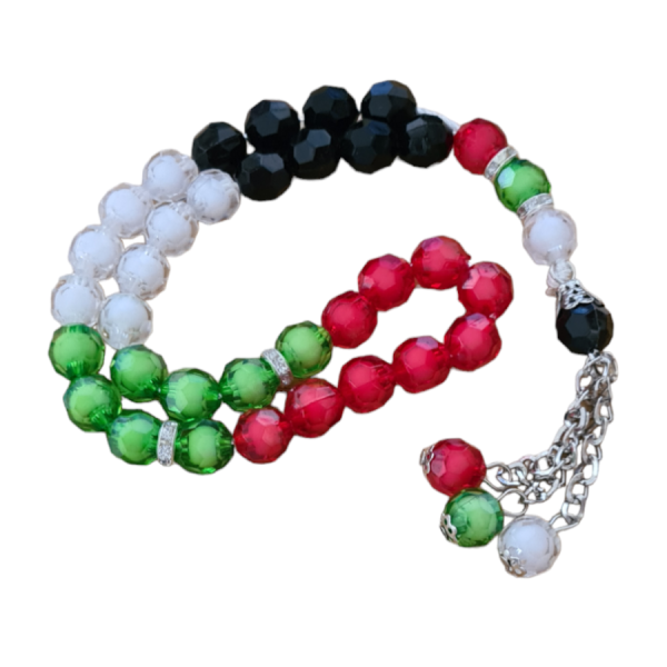 Palestine Flag Coloured 33 Bead Tasbeeh with Large Beads