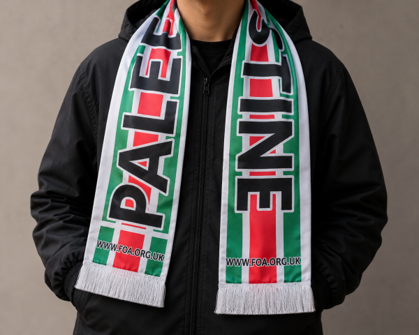 Palestine Flag Football Neck Scarf-White