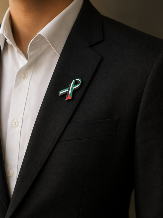 Palestine Flag Ribbon Badge