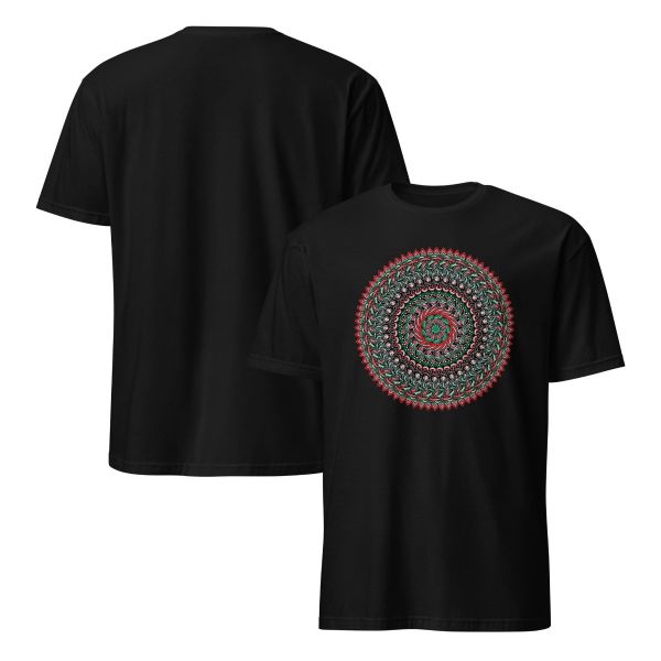 Tatreez Circle T-Shirt with Palestine in Arabic