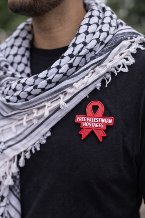 Free Palestine Hostages - Ribbon Pin Badge