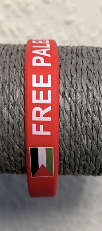 Free Palestine Wristband with Flag-Red