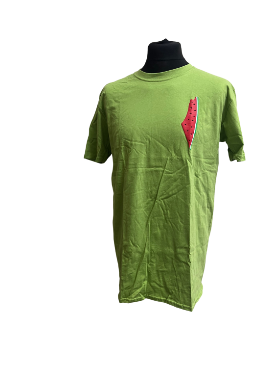 Palestine Watermelon Adult T-Shirt-Green-Large