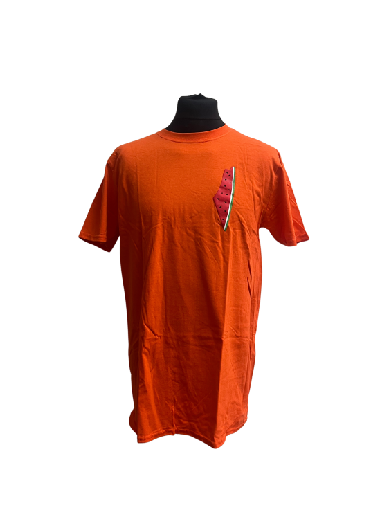 Palestine Watermelon Adult T-Shirt-Orange-Large