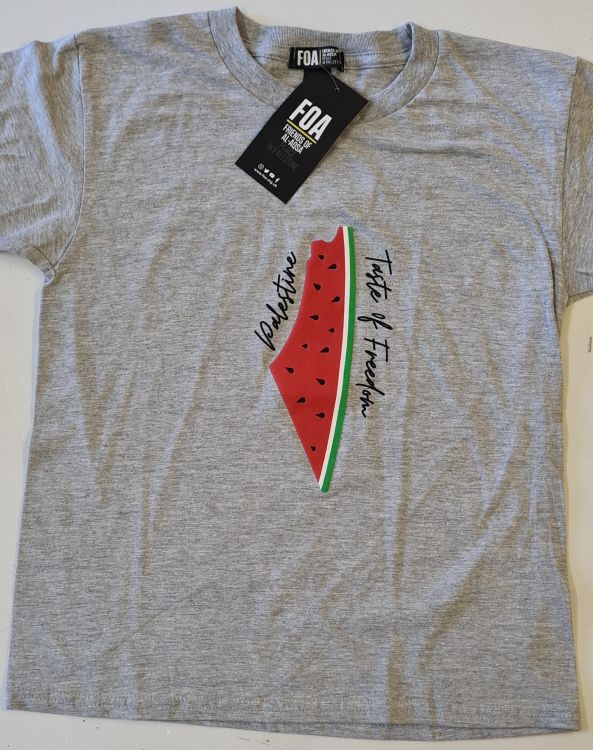 Palestine Watermelon Children T-Shirt-Grey-Small Children