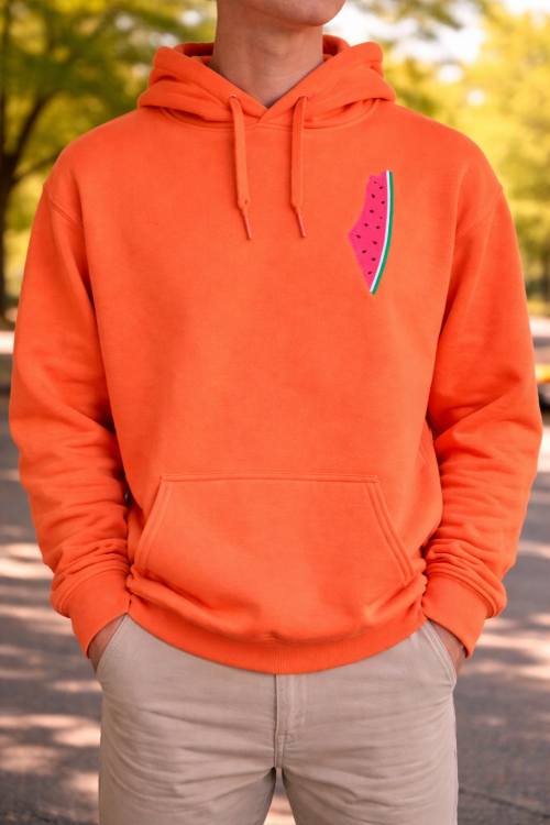 Watermelon Map - Adult Hoodie-Orange-Medium