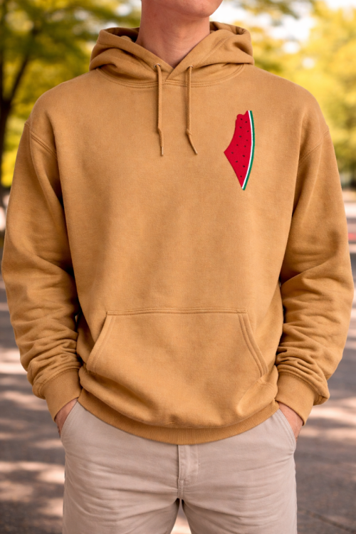 Watermelon Map - Adult Hoodie-Sand-Medium