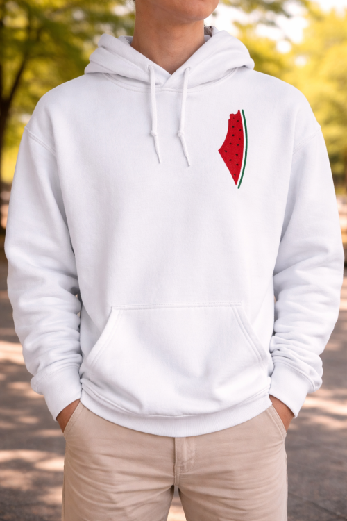 Watermelon Map - Adult Hoodie-White-XX Large
