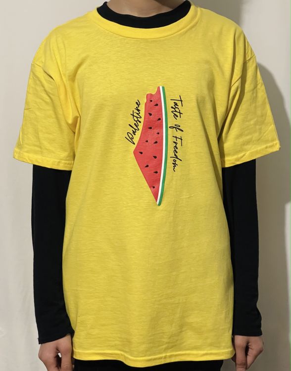Palestine Watermelon Children T-Shirt-Yellow-Small Children