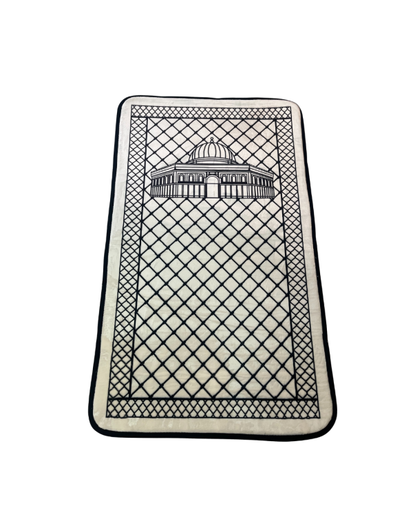 Luxury Thick - Dome of the Rock Prayer Mat-White